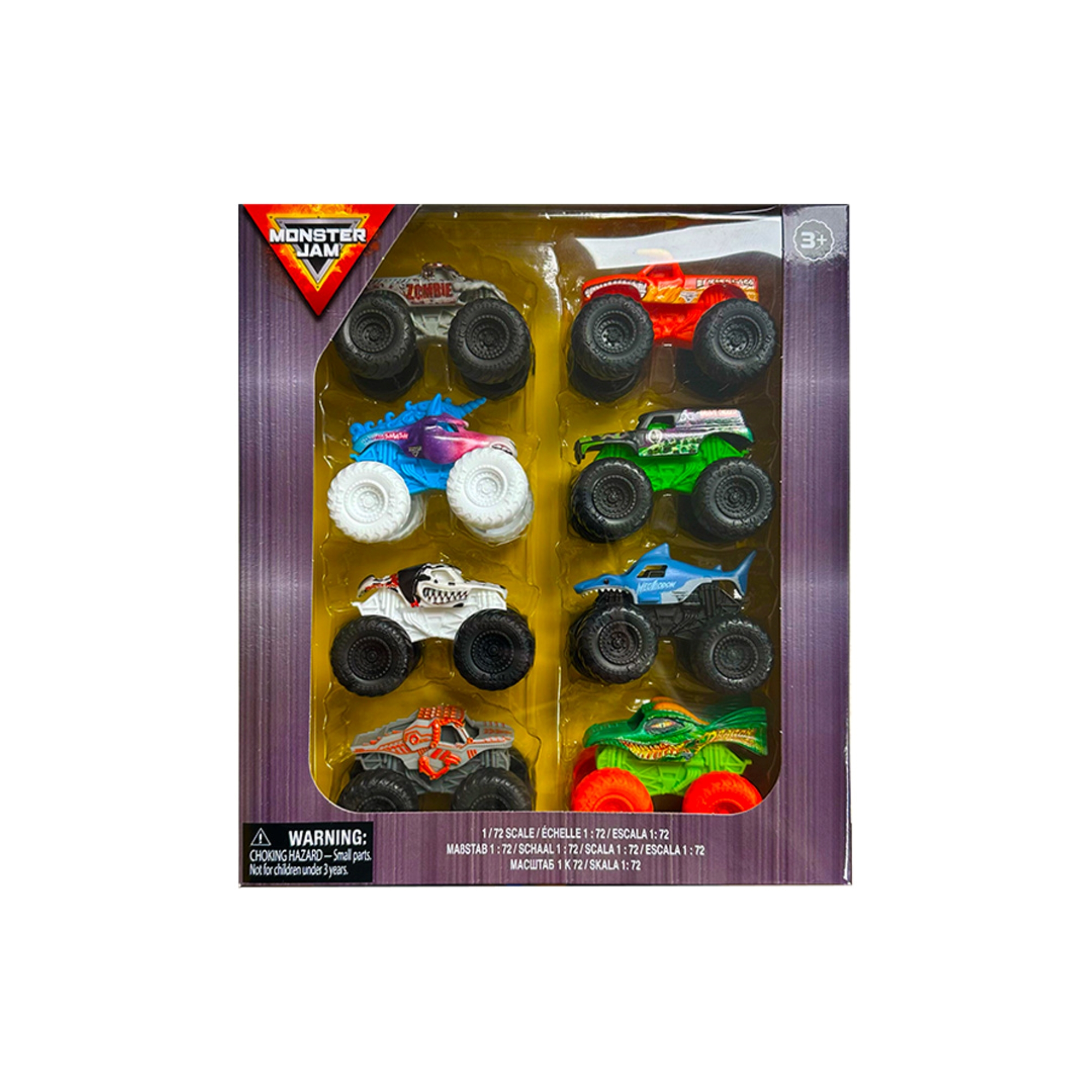 PACK 8 VEHICULOS A ESCALA 1:72 MONSTER JAM - 1