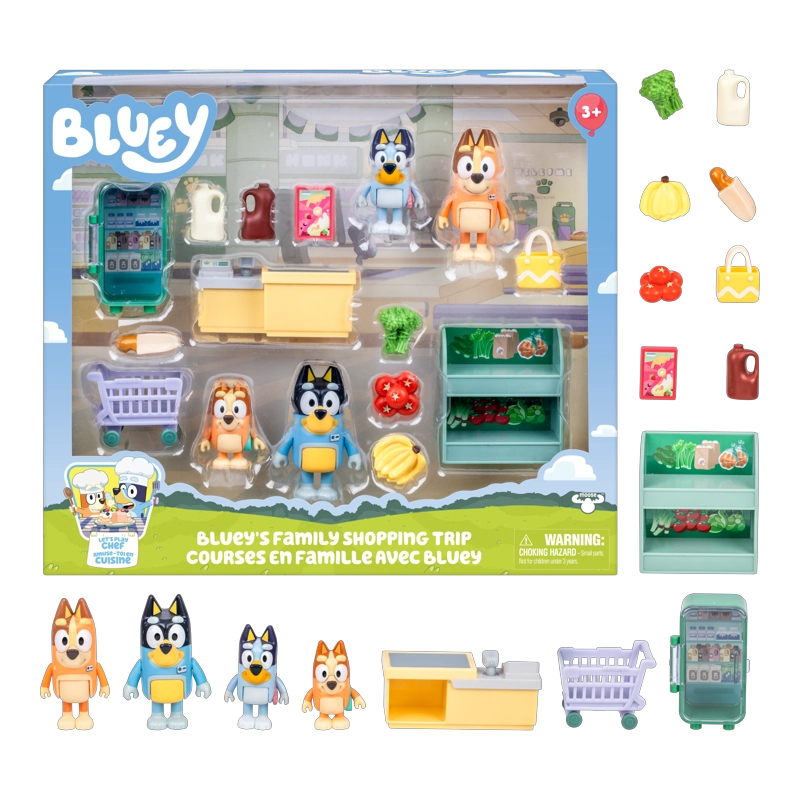 SET EXCURSION DE COMPRAS FAMILIAR CON FIGURAS BLUEY - 3