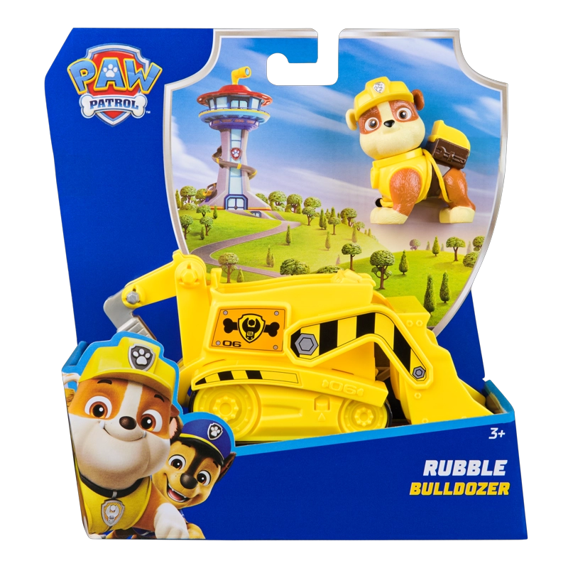 VEHICULO CON FIGURA DE RUBBLE PAW PATROL - 1