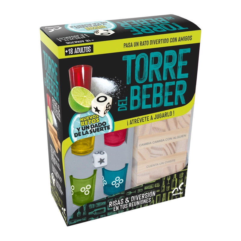 JUEGO DE MESA PARA BEBER TORRE CON 4 VASOS DE SHOT - 2