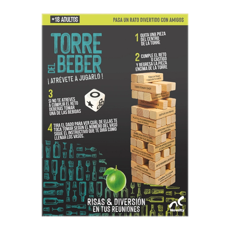 JUEGO DE MESA PARA BEBER TORRE CON 4 VASOS DE SHOT - 4