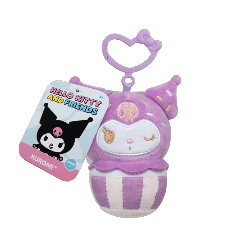 SET 6 PELUCHES LLAVEROS 10 CM. CON CLIP HELLO KITTY. - 6