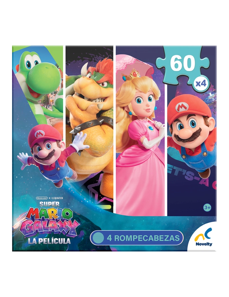 PUZZLE 4 EN 1 DE 60 PIEZAS CADA UNO MARIO GALAXY - 1