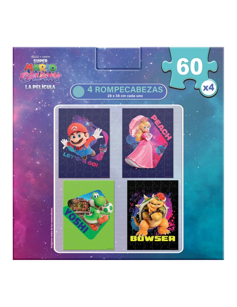 PUZZLE 4 EN 1 DE 60 PIEZAS CADA UNO MARIO GALAXY - 5