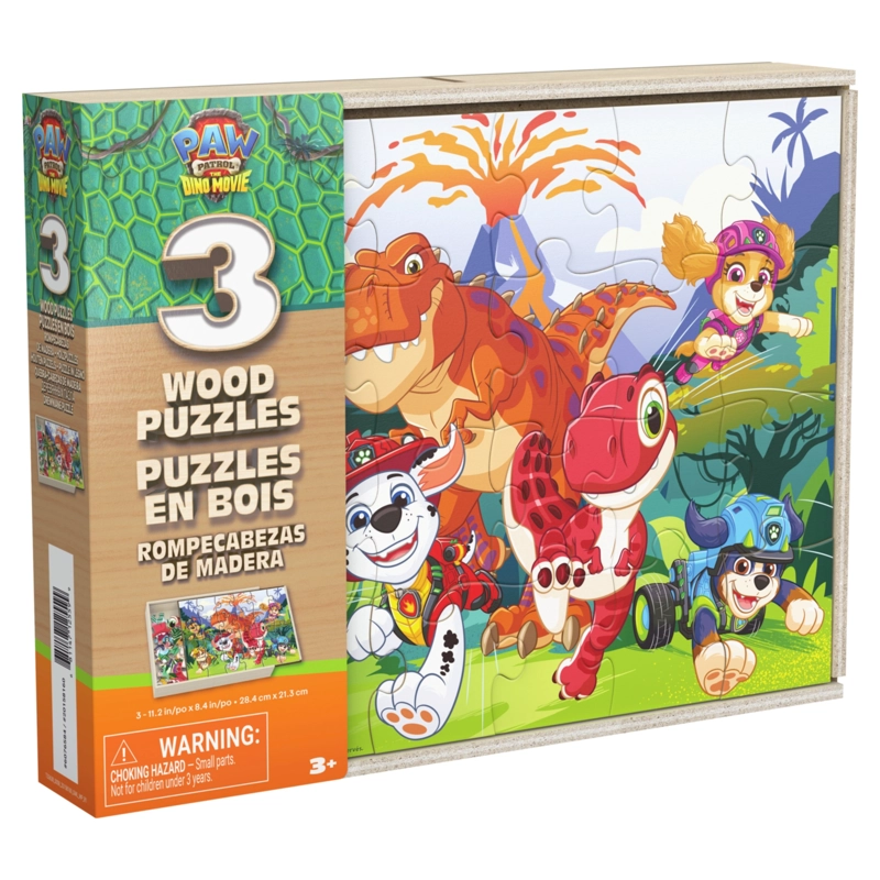 SET 3 PUZZLES DE MADERA LA DINO PELICULA PAW PATROL - 2