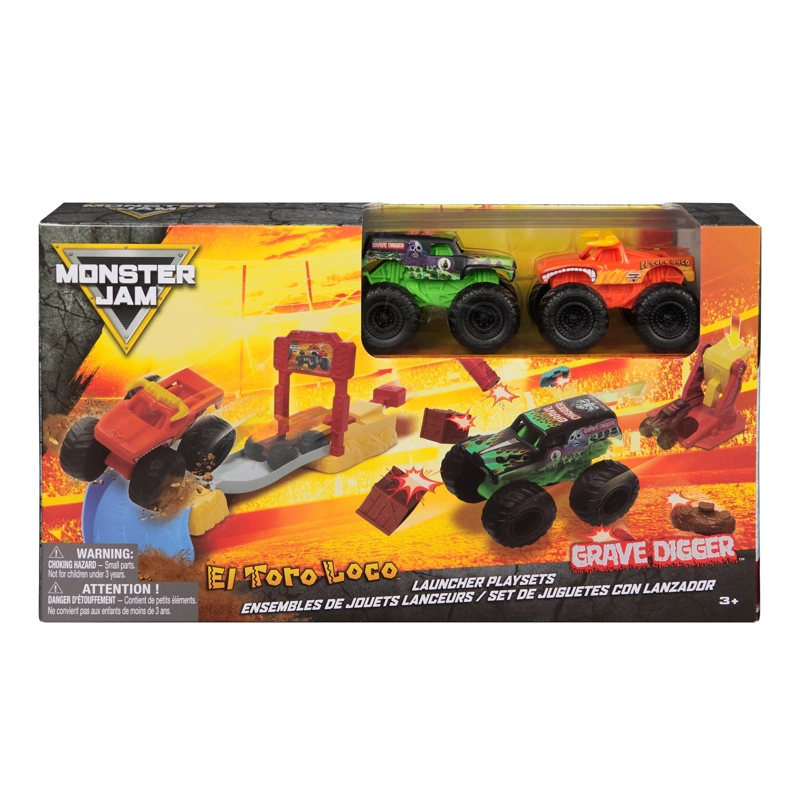 SET EL TORO LOCO Y GRAVE DIGGER LAUNCHER MONSTER JAM - 1