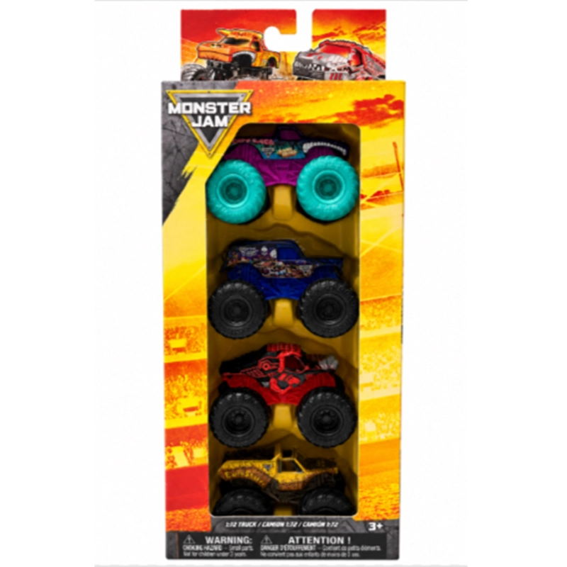 SET DE 4 VEHICULOS A ESCALA 1:72 MONSTER JAM - 1