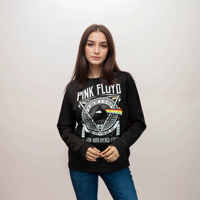 POLERON MUJER  PINK FLOYD PRIMA NEGRO - 1