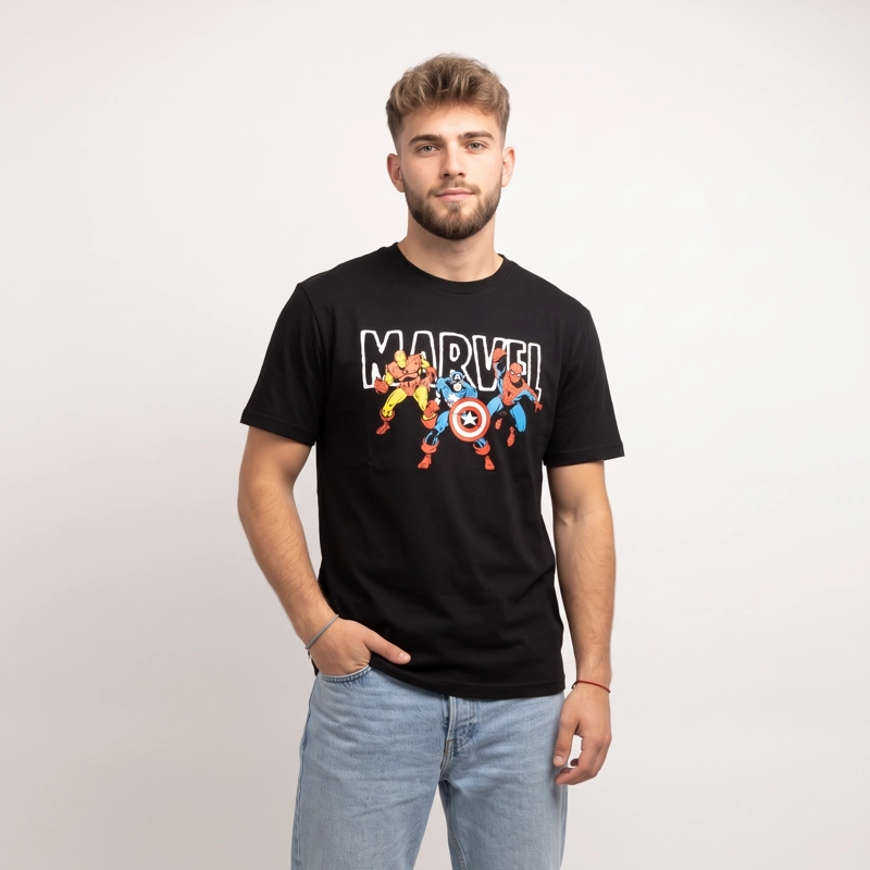 POLERA HOMBRE SUPERHEROES NEGRO MARVEL - 1