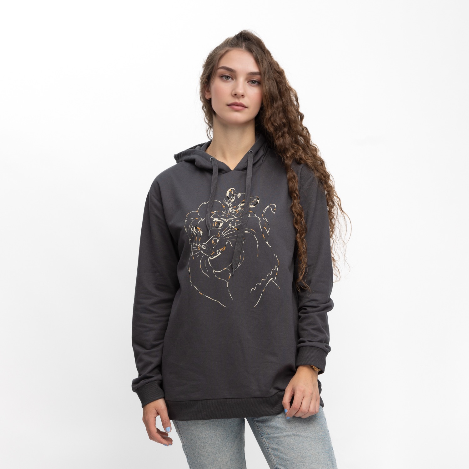 POLERON MUJER REY LEON FAMILY GRIS DISNEY - 1
