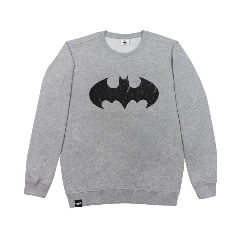 POLERON HOMBRE BATMAN LIGA JUSTICIA GRIS OSCURO DC COMICS - 1