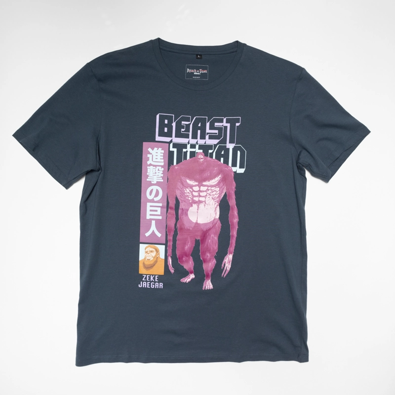 POLERA HOMBRE  ATTACK ON TITAN BEAST AZUL MARINO - 1