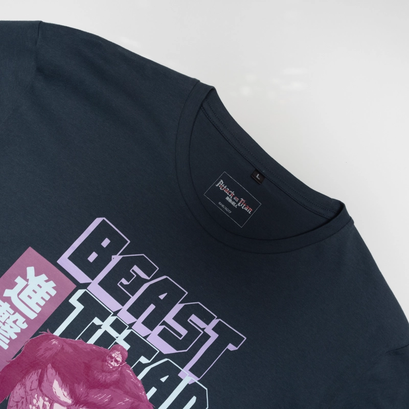 POLERA HOMBRE  ATTACK ON TITAN BEAST AZUL MARINO - 4