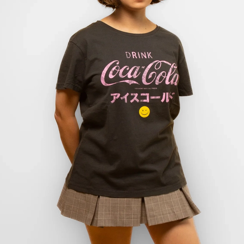 POLERA MUJER COCA COLA COKE MUJER GRIS - 1