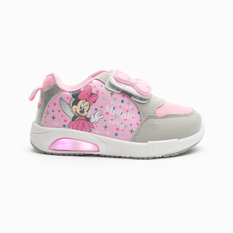 ZAPATILLAS LUCES NIÑA MINNIE SALUDOS ROSADO DISNEY - 1