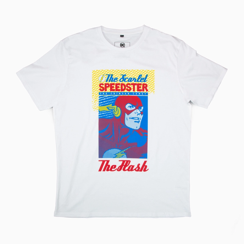 POLERA HOMBRE  THE FLASH CARATULA BLANCO DC COMICS - 1