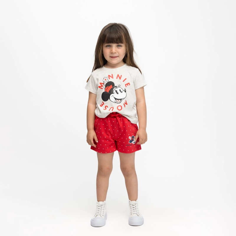 POLERA NIÑA DISNEY MINNIE CIRULO LETRAS GRIS - 1