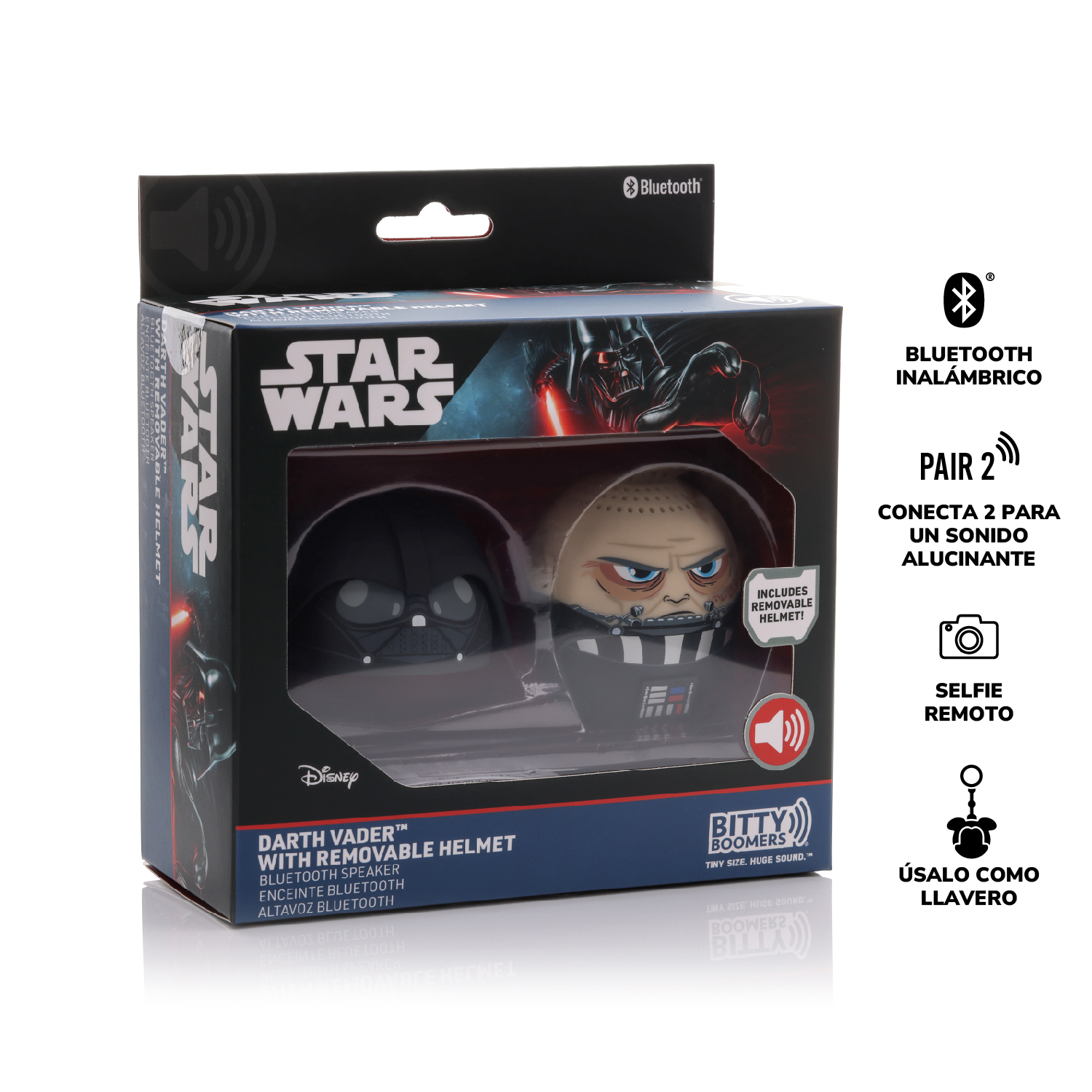 PARLANTE BLUETOOTH PORTATIL DARTH VADER CASCO REMOVIBLE STAR BITTY BOOMERS - 5