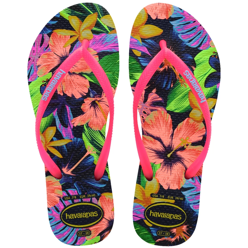 SANDALIAS MUJER HAVAIANAS SLIM NEON FLORA FUCSIA - 1