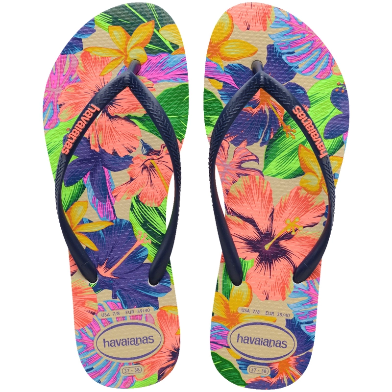 SANDALIAS MUJER HAVAIANAS SLIM NEON FLORA MULTICOLOR - 1