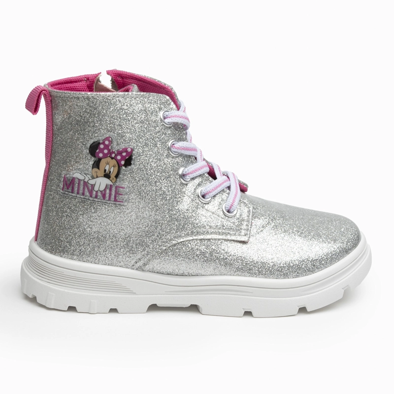 BOTIN NIÑA BRILLOS MINNIE PLATEADO DISNEY - 1