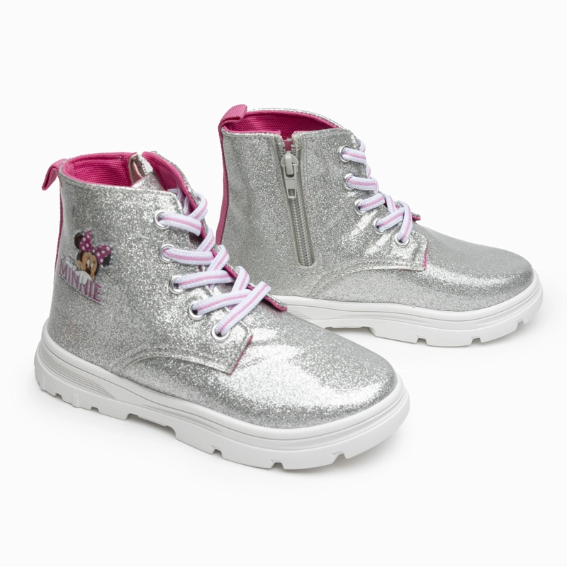 BOTIN NIÑA BRILLOS MINNIE PLATEADO DISNEY - 2