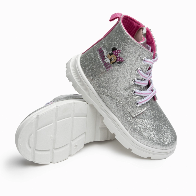 BOTIN NIÑA BRILLOS MINNIE PLATEADO DISNEY - 3