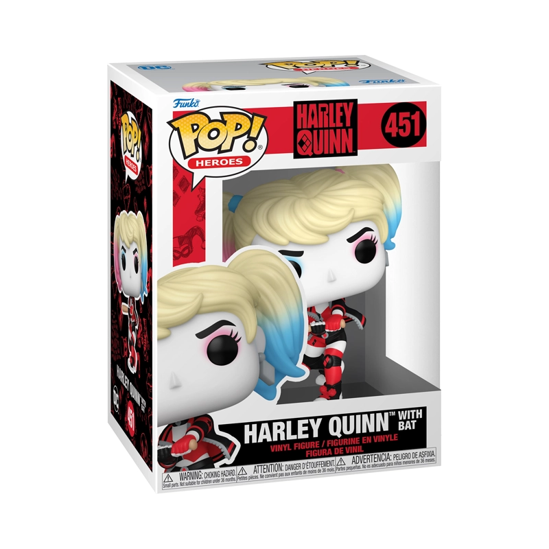 FUNKO POP MULTICOLOR HARLEY QUINN CON BATE - 451 - 2