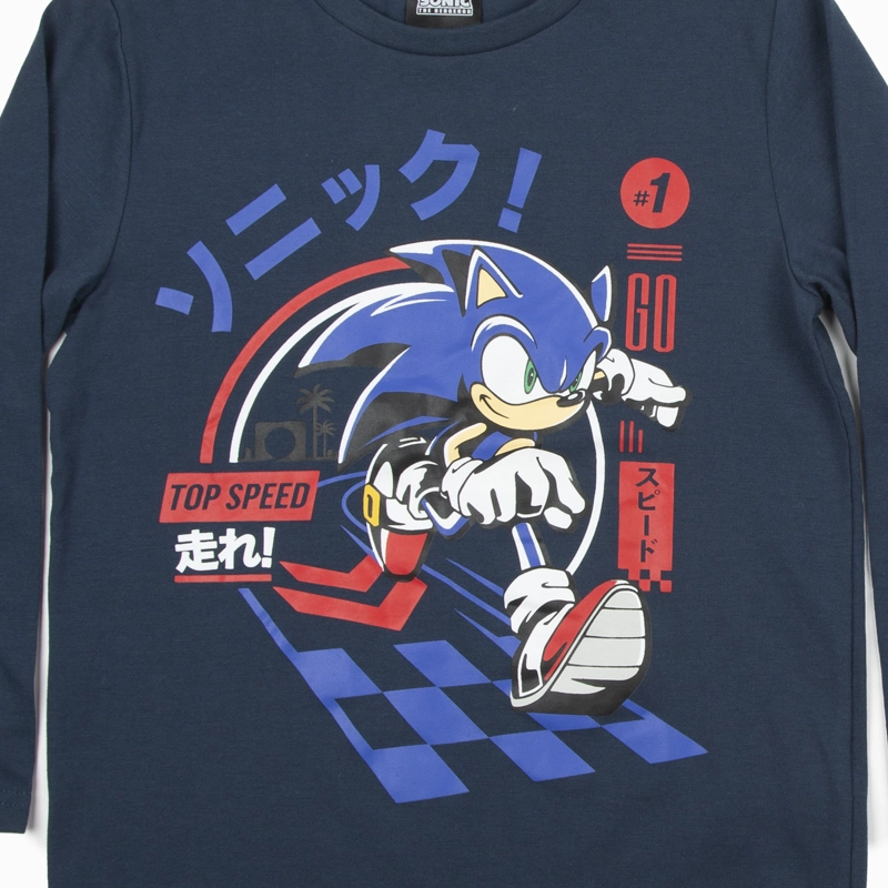 POLERA MANGA LARGA NIÑO CORRRIENDO AZUL SONIC - 3