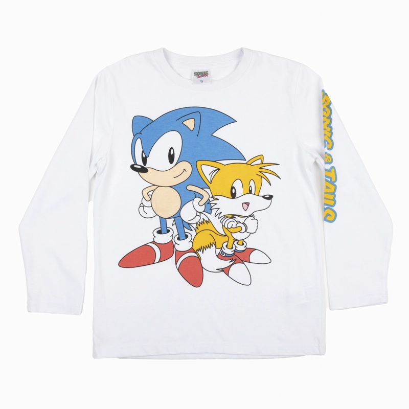 POLERA MANGA LARGA NIÑO SONIC Y TAILS BLANCO SONIC - 3