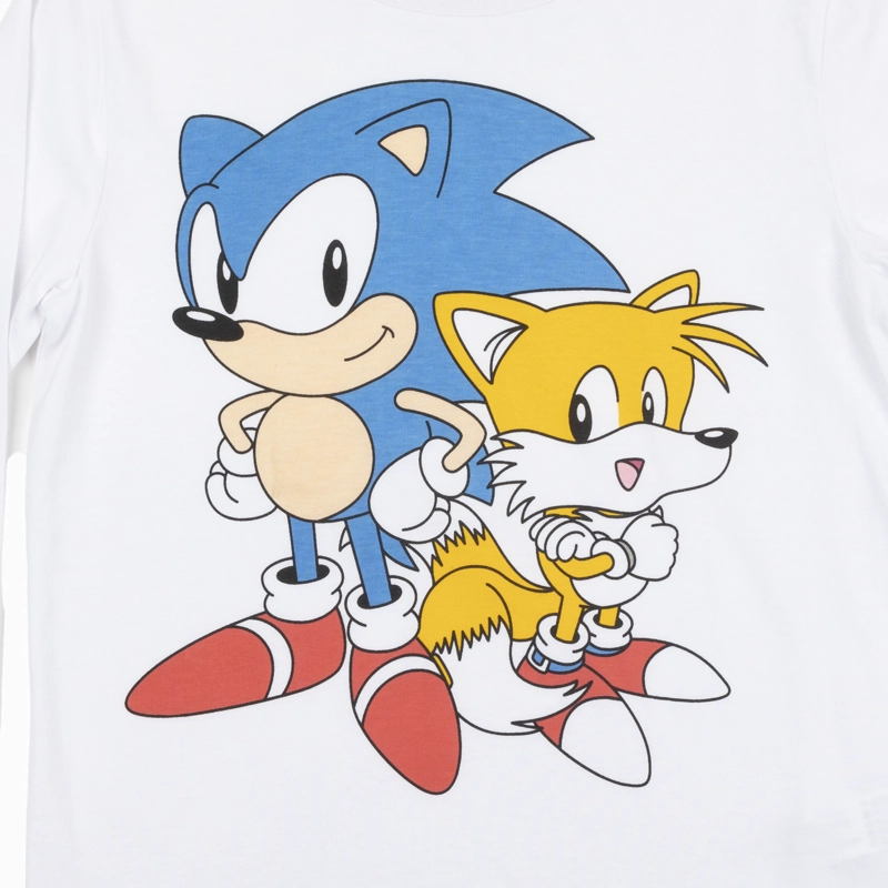 POLERA MANGA LARGA NIÑO SONIC Y TAILS BLANCO SONIC - 5