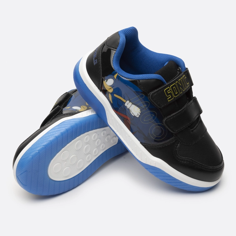 ZAPATILLAS NIÑO SONIC CASUALES NEGRO LUCES CORRIENDO - 5