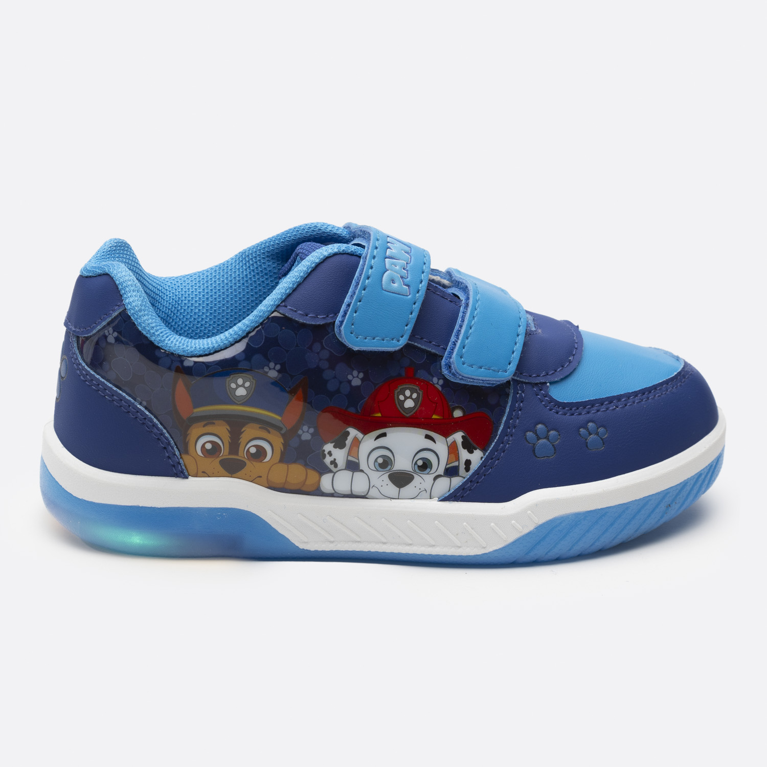 ZAPATILLAS NIÑO PAW PATROL CASUALES AZUL LUCES CHASE Y MARSHALL - 1