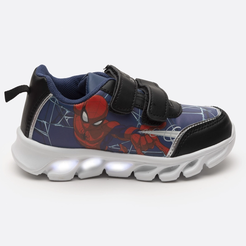ZAPATILLAS NIÑO MARVEL CASUALES AZUL LUCES ACCION SPIDERMAN - 1