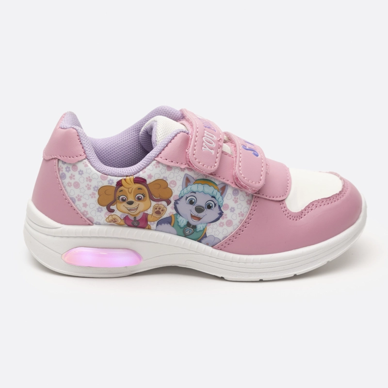 ZAPATILLAS NIÑA PAW PATROL CASUALES ROSADO LUCES SKYE Y EVEREST - 1
