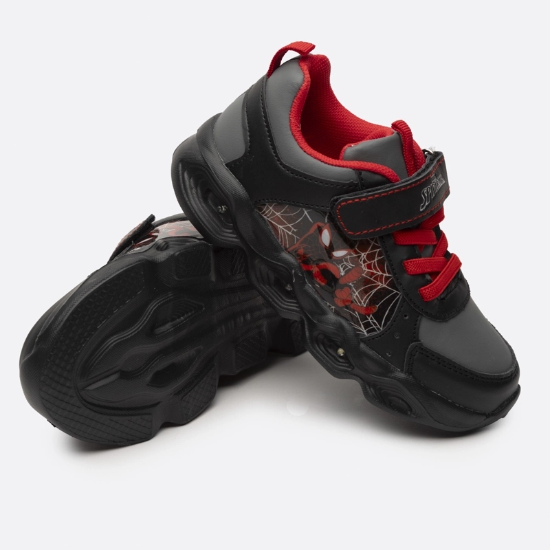 ZAPATILLAS NIÑO MARVEL CASUALES NEGRO LUCES MASCARA SPIDERMAN - 5