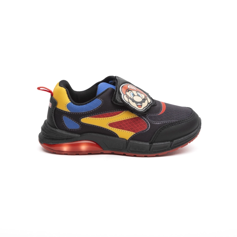 ZAPATILLAS CON LUCES NIÑO CARA MARIO BROS NEGRO NINTENDO - 1
