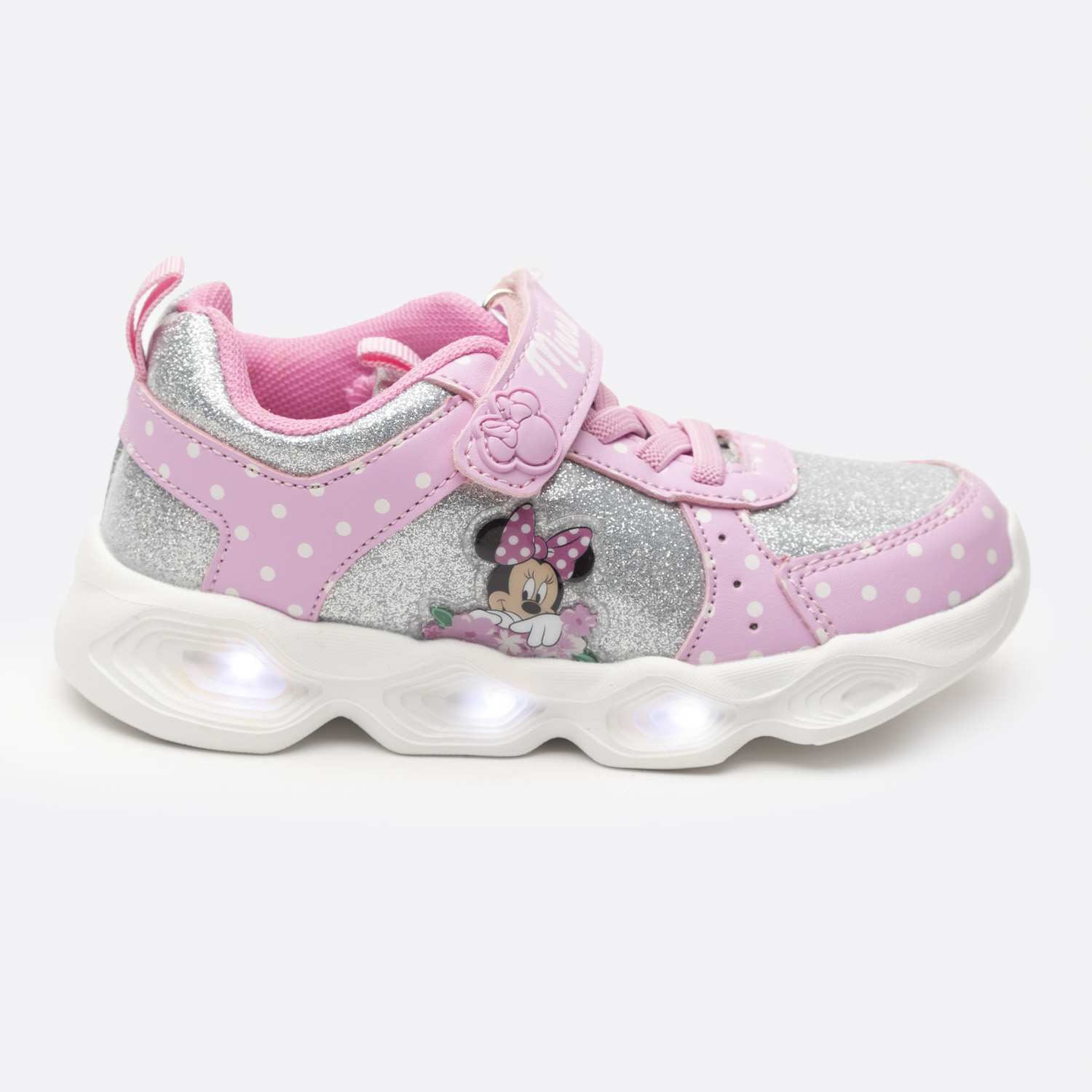 ZAPATILLAS NIÑA DISNEY CASUALES ROSADO LUCES LUNARES MINNIE - 2