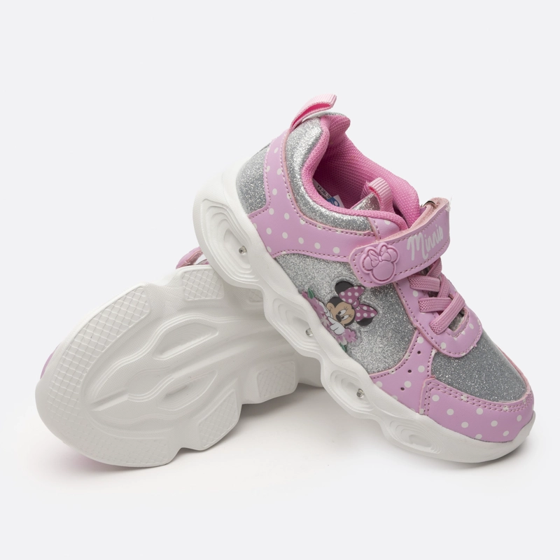 ZAPATILLAS NIÑA DISNEY CASUALES ROSADO LUCES LUNARES MINNIE - 5