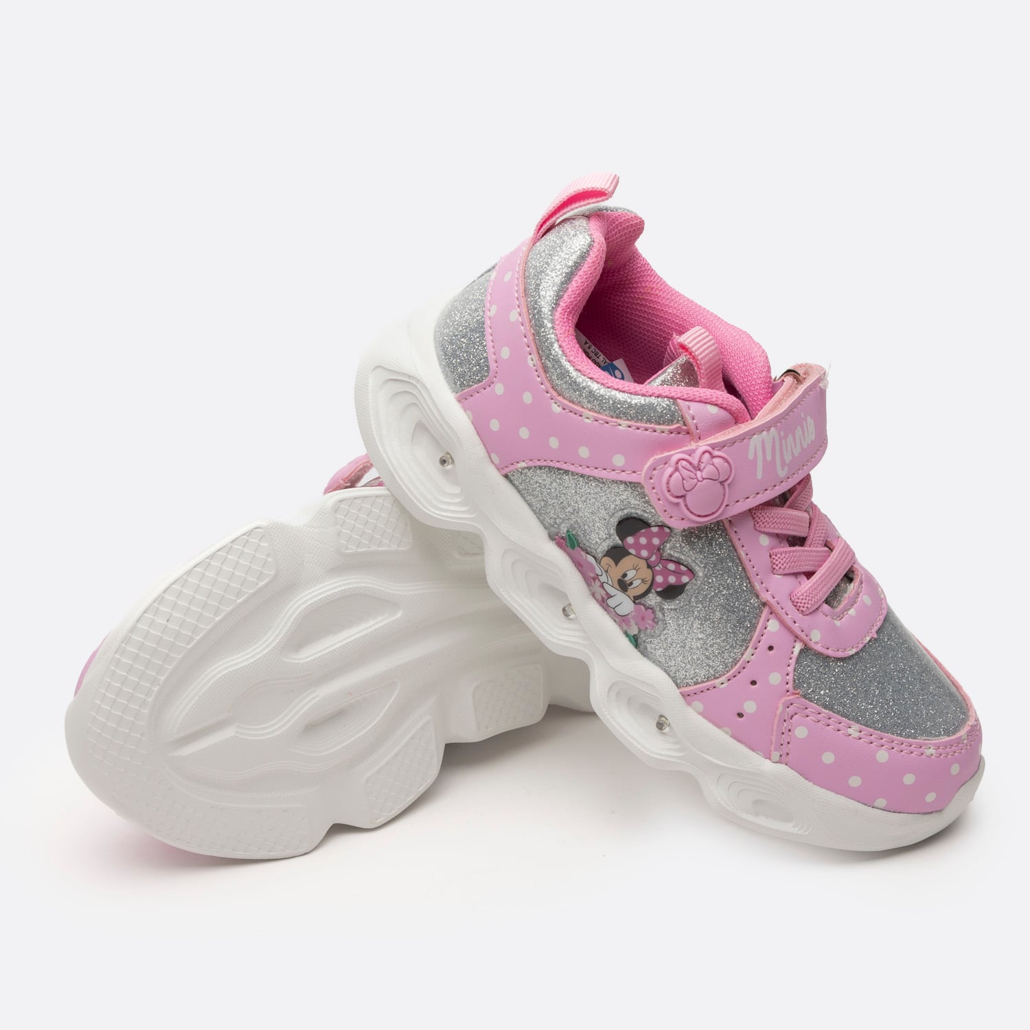 ZAPATILLAS NIÑA DISNEY CASUALES ROSADO LUCES LUNARES MINNIE - 6