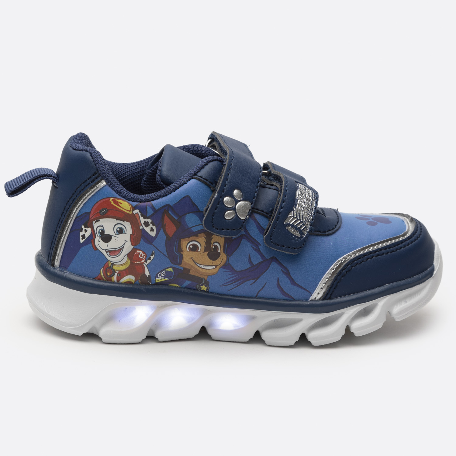 ZAPATILLAS NIÑO PAW PATROL CASUALES AZUL LUCES CHASE Y MARSHAL - 1