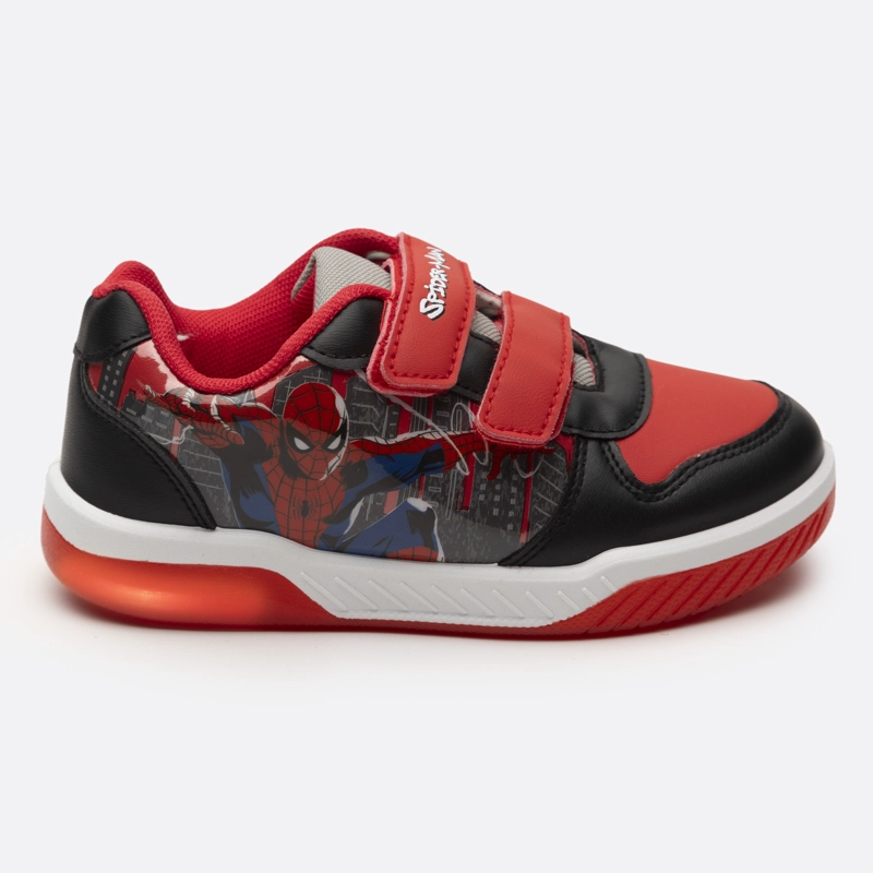 ZAPATILLAS NIÑO MARVEL CASUALES NEGRO LUCES VOLANDO SPIDERMAN - 1