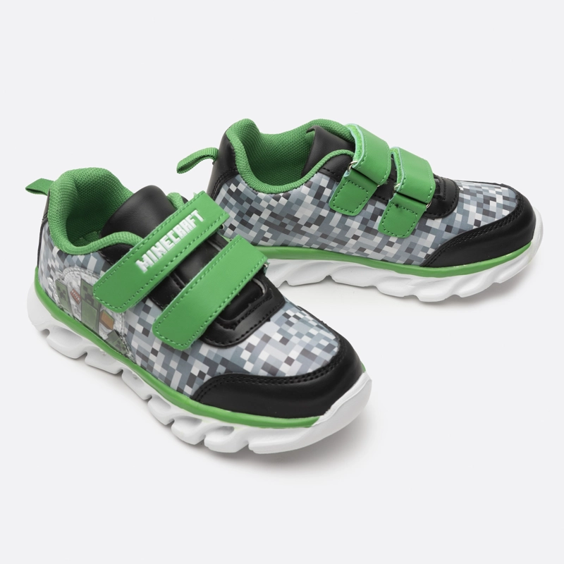 ZAPATILLAS NIÑO MINECRAFT CASUALES VERDE LUCES CREEPERS - 2