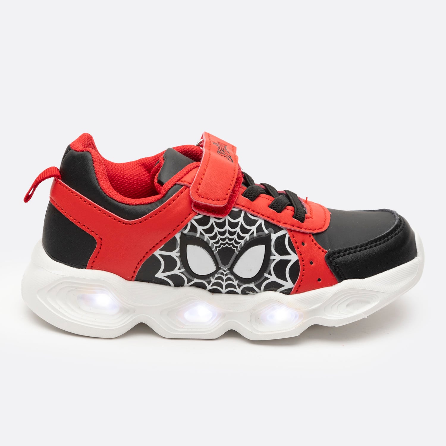 ZAPATILLAS NIÑO MARVEL CASUALES NEGRO LUCES OJOS SPIDERMAN - 1