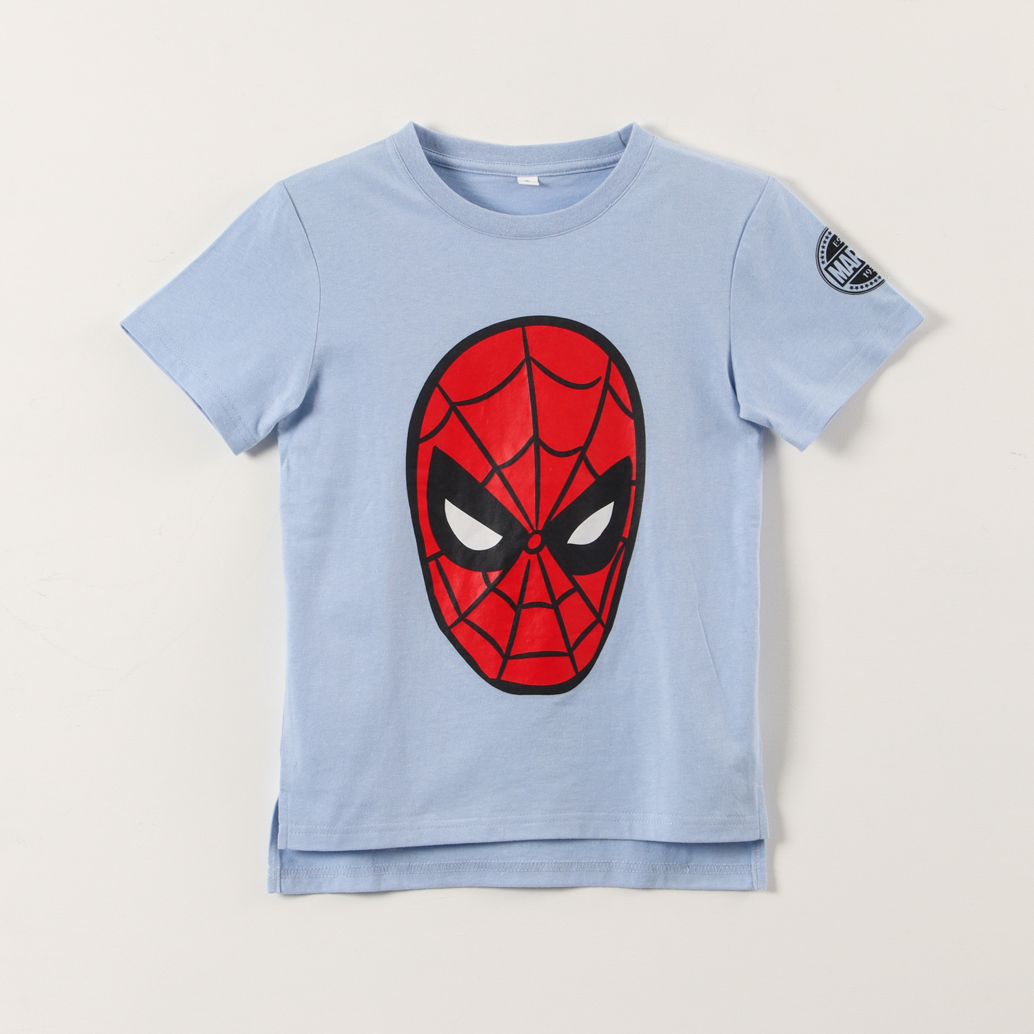POLERA MANGA CORTA NIÑO MARVEL CELESTE SPIDERMAN - 1