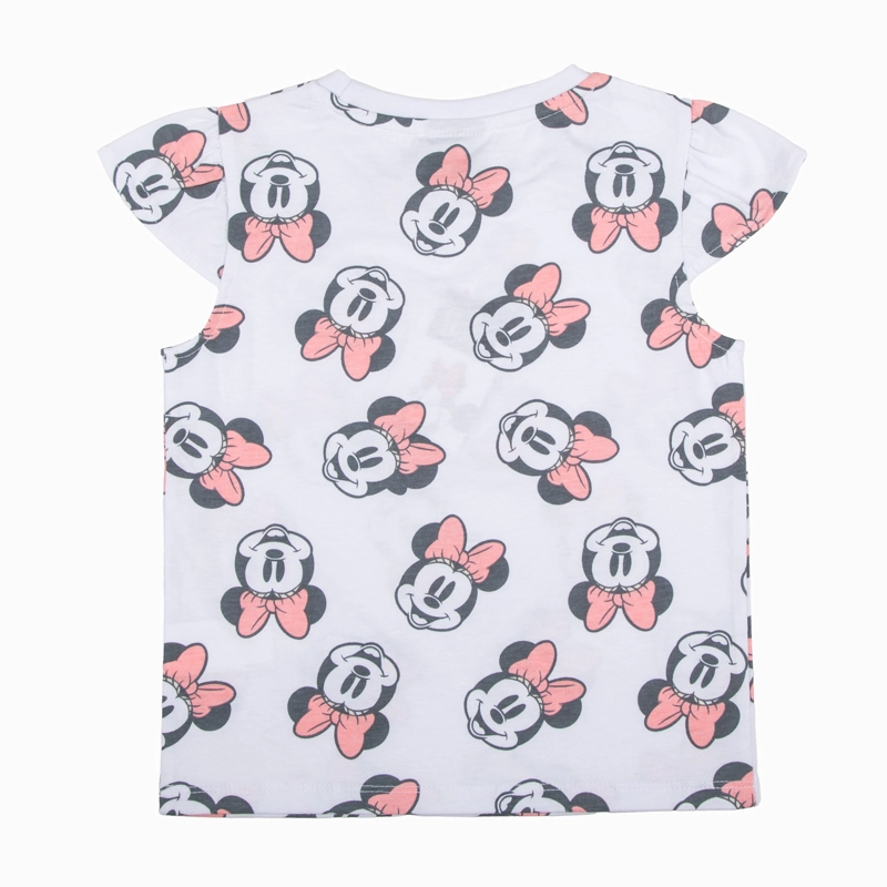 POLERA MANGA CORTA NIÑA MINNIE BLANCO PRINT CARAS DISNEY - 2