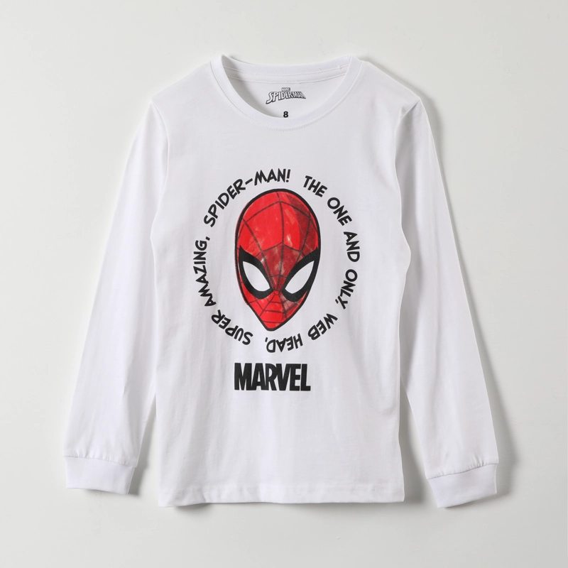 POLERA MANGA LARGA ALGODÓN NIÑO MARVEL BLANCO PERSONAJES - 1