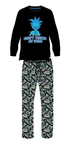 PIJAMA HOMBRE RICK AND MORTY LARGO DON´T TOUCH NEGRO - 1