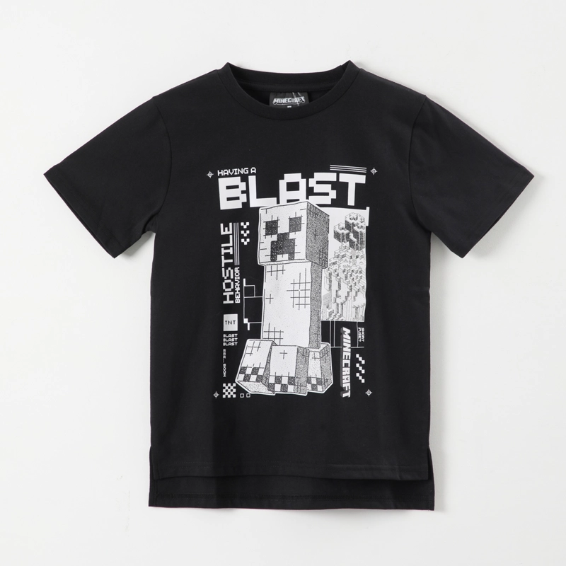 POLERA MANGA CORTA NIÑO MINECRAFT NEGRO BLAST - 1