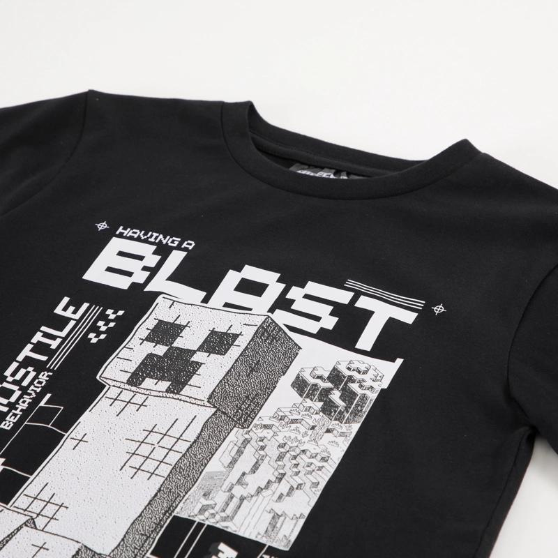 POLERA MANGA CORTA NIÑO MINECRAFT NEGRO BLAST - 2